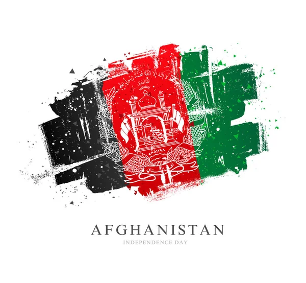 Afghánská vlajka. Vektorová ilustrace na bílém pozadí. — Stockový vektor