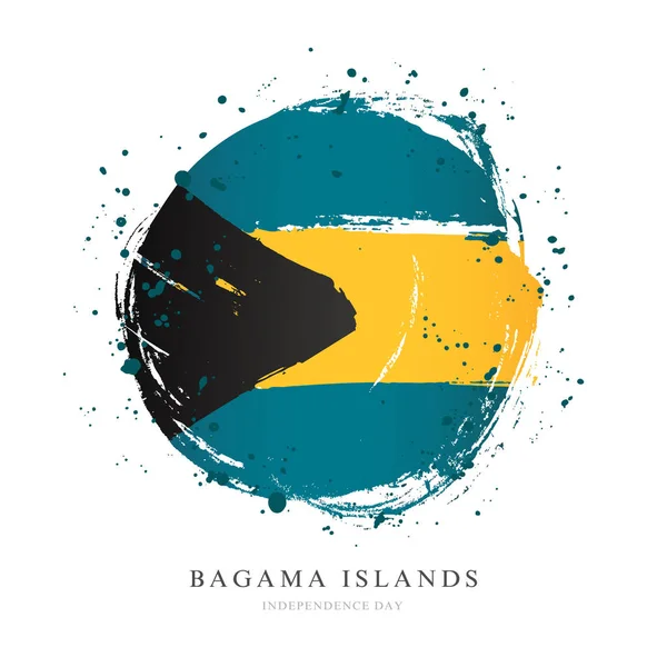 Bahamská vlajka ve tvaru velkého kruhu. — Stockový vektor