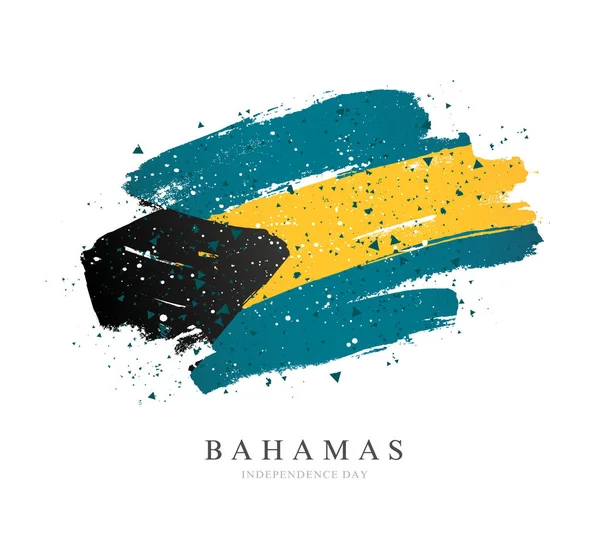 Bahamák zászló. Vektorillusztráció fehér alapon. — Stock Vector