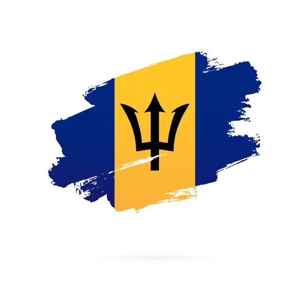 Σημαία των Μπαρμπάντος. Απεικόνιση διανυσματικού πλαισίου σε λευκό φόντο. — Διανυσματικό Αρχείο