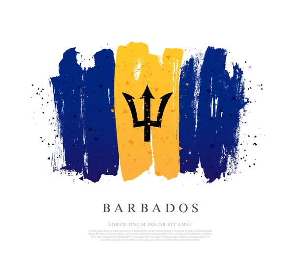 巴博多斯的旗帜。笔刷描边是手工绘制的。独立 — 图库矢量图片