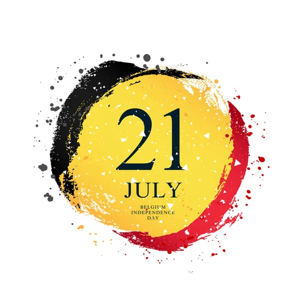 Belgická vlajka ve tvaru kruhu 21. července – Belgie Indepen — Stockový vektor