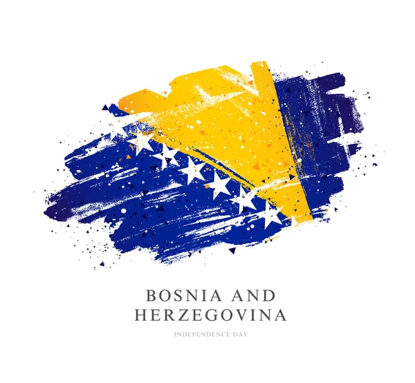 Bosnien och Hercegovinas flagg. Vektorillustration — Stock vektor