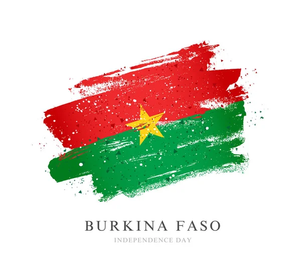 Bandera de Burkina Faso. Ilustración vectorial sobre fondo blanco . — Vector de stock