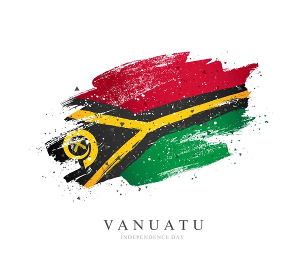 Vlajka Vanuatu. Vektorová ilustrace na bílém pozadí. — Stockový vektor