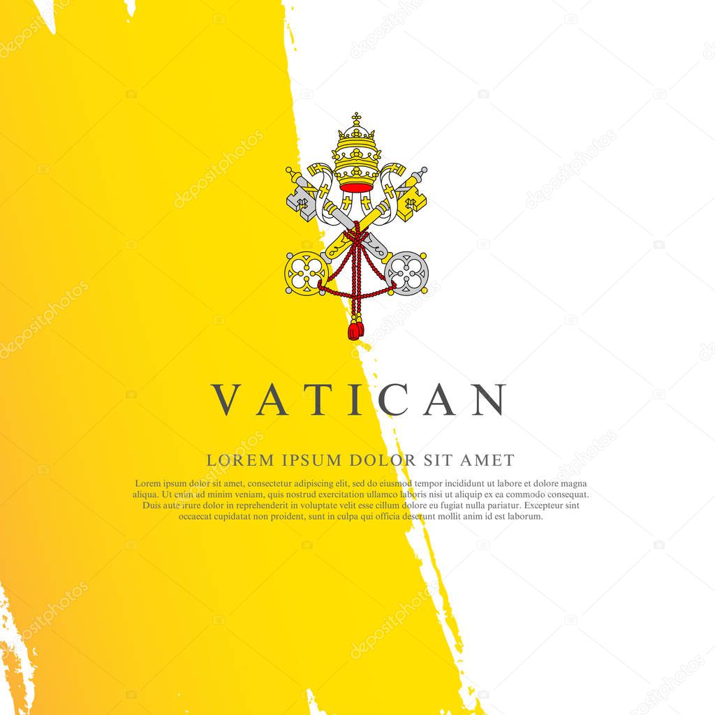 Flag of the Vatican. Brush strokes are drawn by hand. Independen