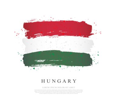 Macaristan bayrağı. Fırça darbeleri elle çizilir.
