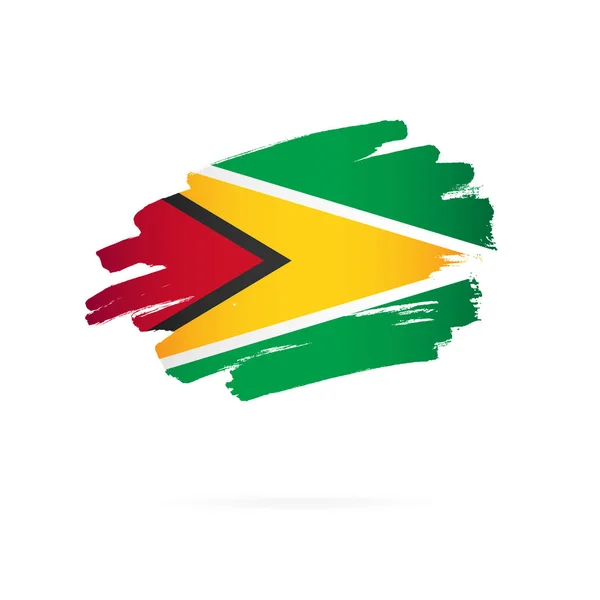 Bandeira da Guiana. Ilustração vetorial. cursos de corrida são desenhados à mão —  Vetores de Stock