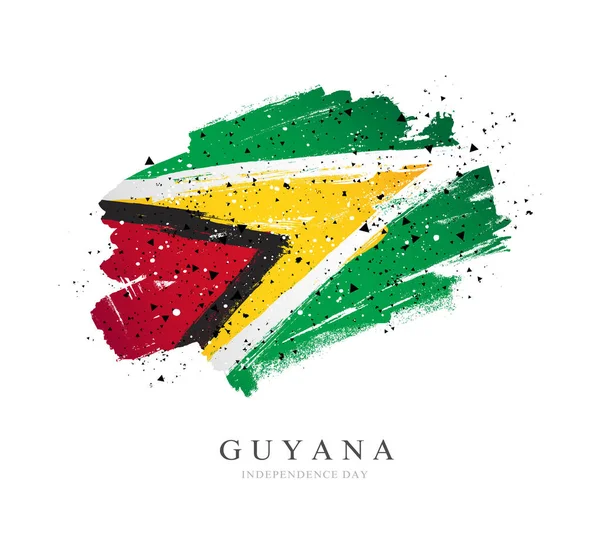 Guyana vlag. Vector illustratie op een witte achtergrond — Stockvector