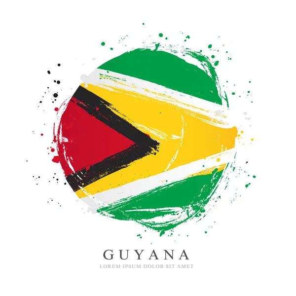 Bandeira da Guiana na forma de um grande círculo . — Vetor de Stock