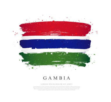 Gambiya bayrağı. Fırça darbeleri elle çizilir. 