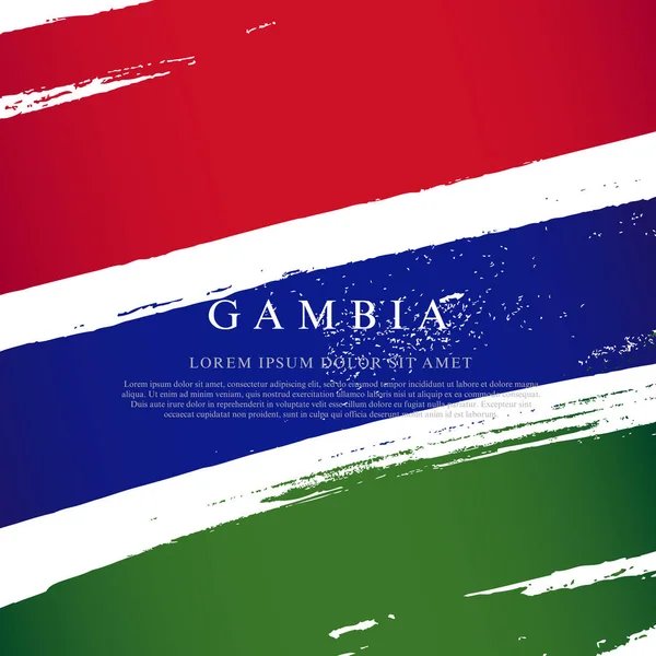 Bandera de Gambia. Las pinceladas se dibujan a mano. Día de la Independencia . — Archivo Imágenes Vectoriales