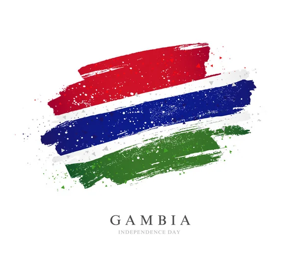 Bandera de Gambia. Ilustración vectorial sobre fondo blanco . — Vector de stock