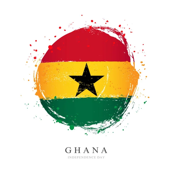Drapeau du Ghana en forme de grand cercle . — Image vectorielle