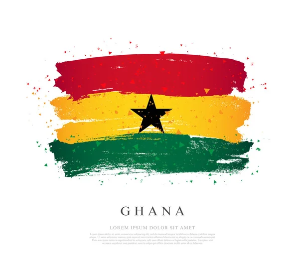 Флаг Ганы. Мазки кисти рисуются вручную. День Независимости. — стоковый вектор