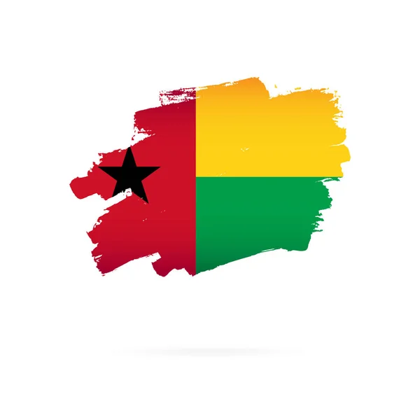 Flaga Gwinei Bissau. Ilustracja wektorowa. Pociągnięcia pędzlem — Wektor stockowy