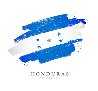 Honduras bayrağı. Beyaz arka planda vektör çizimi. 