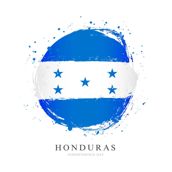 Bandera hondureña en forma de círculo grande . — Vector de stock