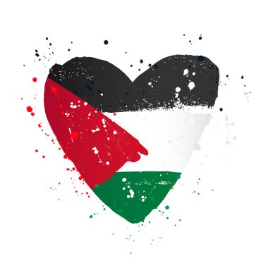 Büyük kalp şeklinde Filistin bayrağı. 
