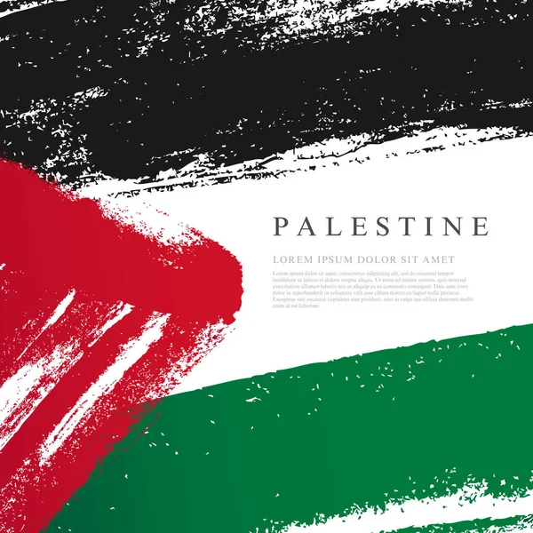 Bandera de Palestina. Las pinceladas se dibujan a mano . — Vector de stock