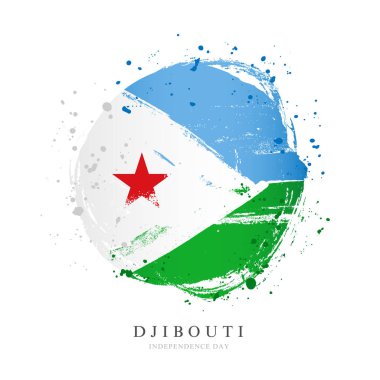 Büyük bir daire şeklinde Cibuti bayrağı. 