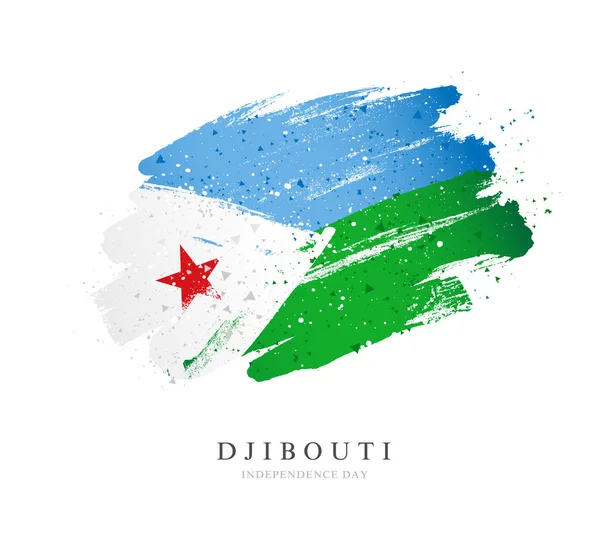 Djiboutis flagga. Vektor illustration på vit bakgrund. — Stock vektor