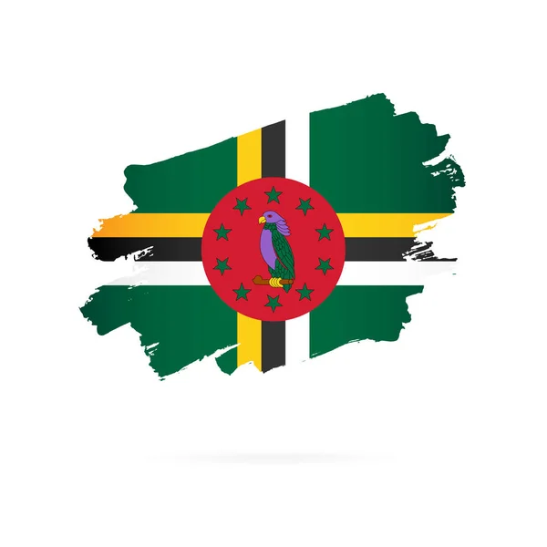 Флаг Доминики. Векторная иллюстрация. Мазки кисти — стоковый вектор