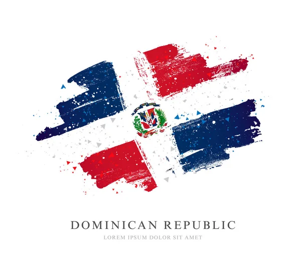 多米尼加共和国的旗帜。矢量图 — 图库矢量图片