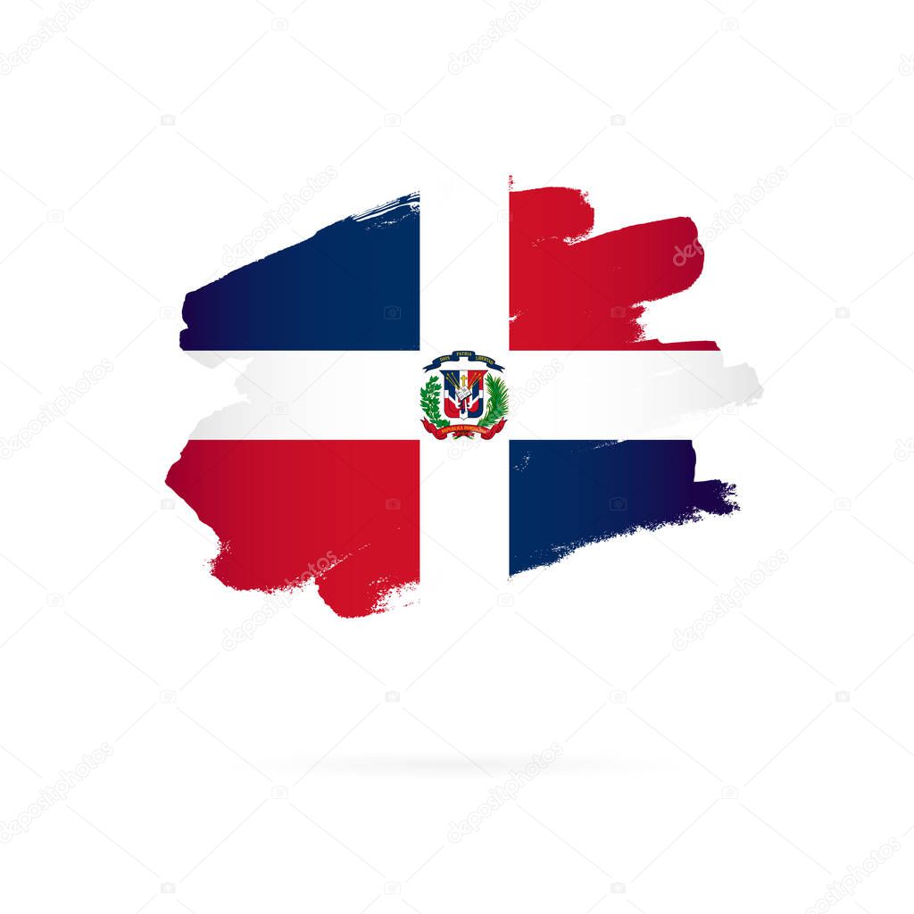 Flag of the Dominican Republic. Vector illustration on a white b