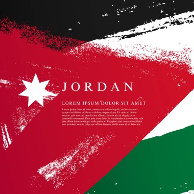Ürdün bayrağı. Fırça darbeleri elle çizilir. Bağımsızlık Da