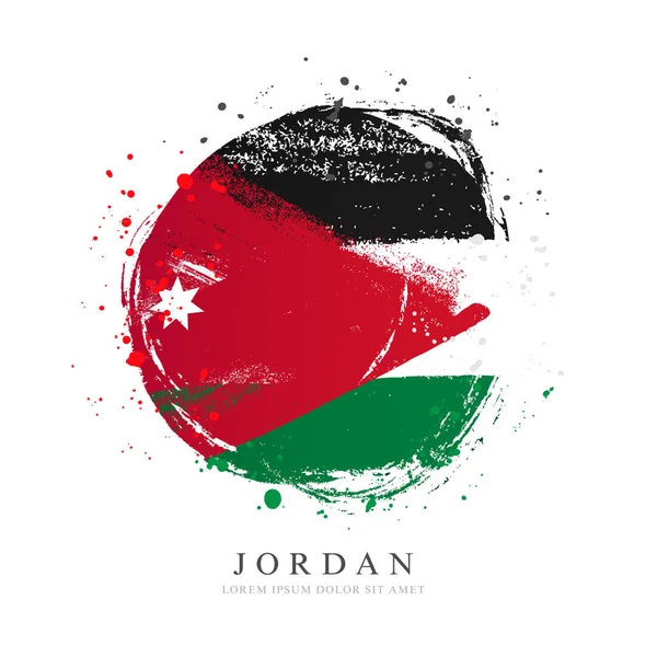 Bandeira da Jordânia na forma de um grande círculo . — Vetor de Stock