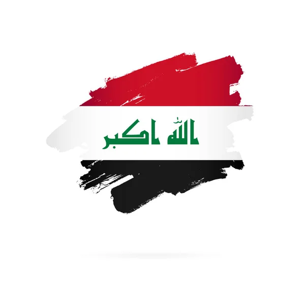 Irakiska flaggan. Vektor illustration. Penseldrag — Stock vektor