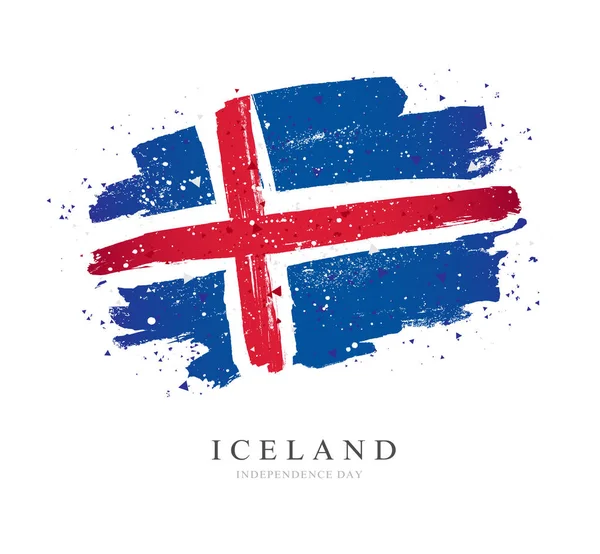 冰岛国旗。白色背景上的矢量插图. — 图库矢量图片