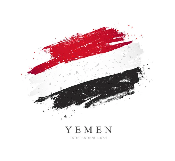 Jemens flagga. Vektor illustration på vit bakgrund. — Stock vektor
