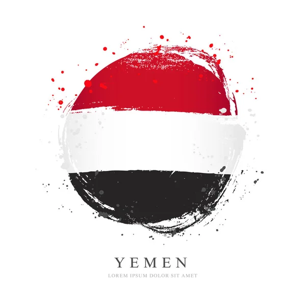 Yemen bayrağı nda büyük bir daire şeklinde. — Stok Vektör