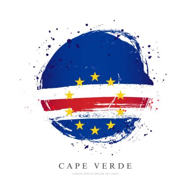 Büyük bir daire şeklinde Cape Verde bayrağı. 