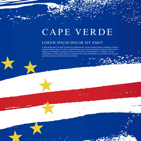 Bandera de Cabo Verde. Las pinceladas se dibujan a mano. Independenc — Vector de stock