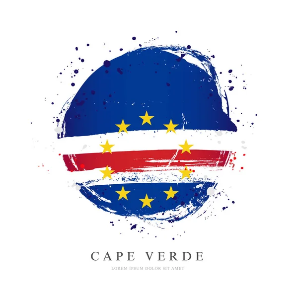 Bandera de Cabo Verde en forma de gran círculo . — Vector de stock