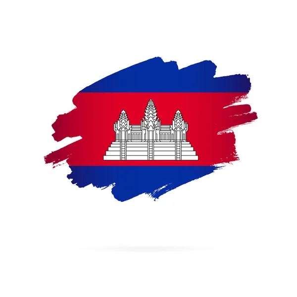Камбоджийский флаг. Векторная иллюстрация. День независимости Камбоджи . — стоковый вектор