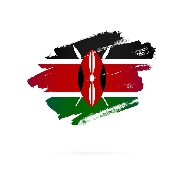 Кенийский флаг. Векторная иллюстрация. День Независимости . — стоковый вектор