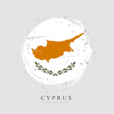 Büyük bir daire şeklinde Kıbrıs bayrağı. 