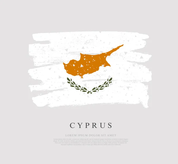 Flag of Cyprus. Brush strokes are drawn by hand. — Stock Vector