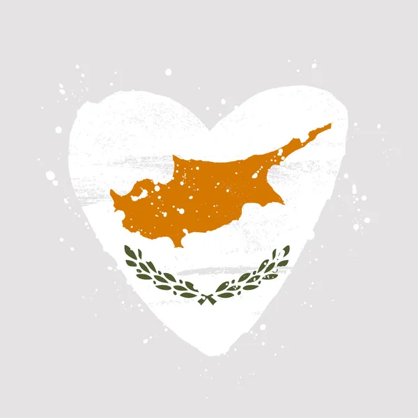 Cyprus vlag in de vorm van een groot hart. — Stockvector