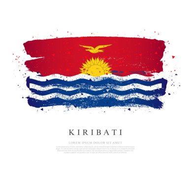 Kiribati bayrağı. Fırça darbeleri elle çizilir. 