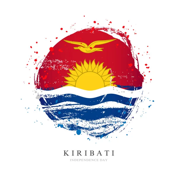 Büyük bir daire şeklinde Kiribati Bayrağı. — Stok Vektör