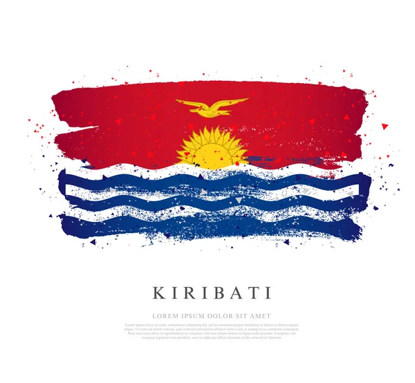 Bandera de Kiribati. Las pinceladas se dibujan a mano . — Vector de stock