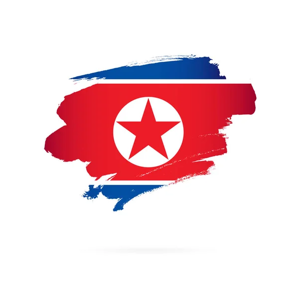 Bandera de Corea del Norte. Ilustración vectorial — Vector de stock