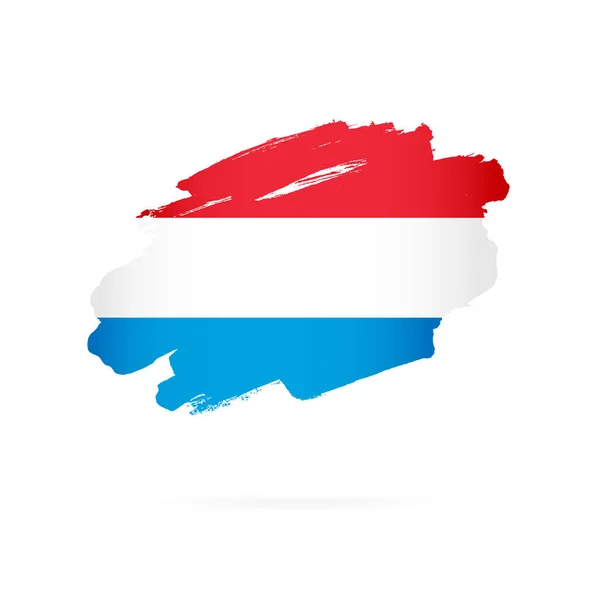Vlag van Luxembourg. Vector illustratie. Penseelstreken — Stockvector