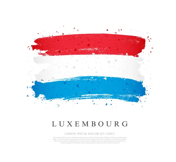 Bandera de Luxemburgo. Las pinceladas se dibujan a mano . — Vector de stock