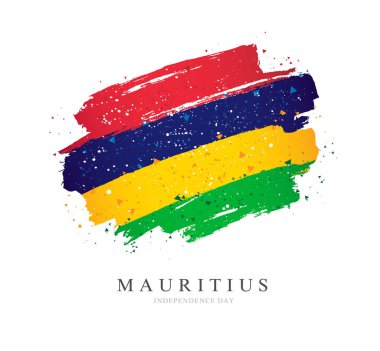 Mauritius bayrağı. Beyaz arka planda vektör çizimi.